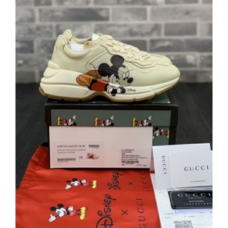 SEPATU GUCCI RHYTON SNEAKERS X DISNEY " MICKEY MOUSE  " UNAUTHORIZED