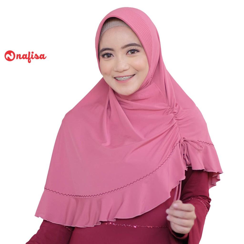 Jilbab Instan Bergo Nafisa Malika | Hijab Instan Kerut Samping Kerudung bergo Instan Rempel Khimar