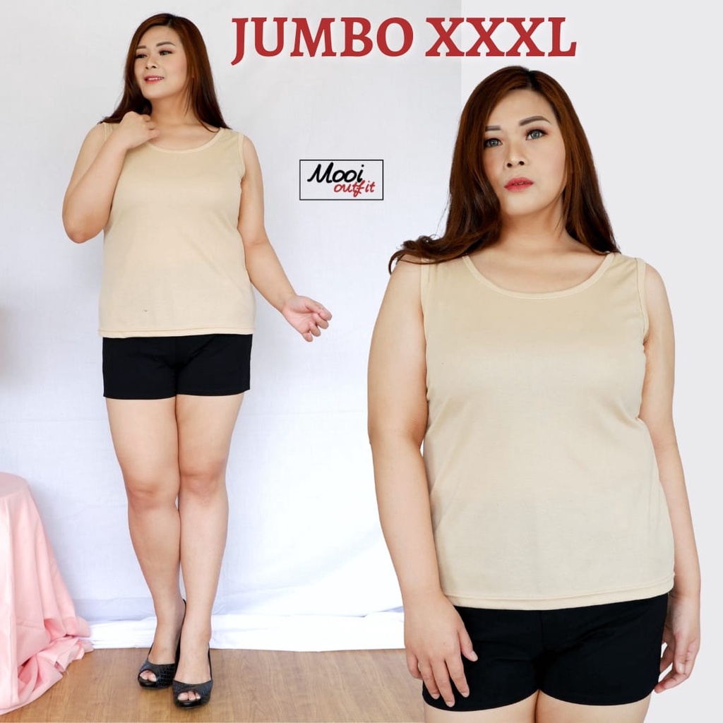 Singlet Wanita Jumbo / Singlet Jumbo Wanita Kekinian / Tanktop Jumbo Wanita Murah / Tanktop Tali Besar Jumbo Terbaru / Inner Tanpa Lengan Jumbo / Atasan Jumbo Bigsize