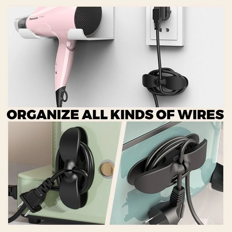 Klip Organizer Kabel Charger Multifungsi Bahan Silikon Dengan Perekat Untuk Dapur