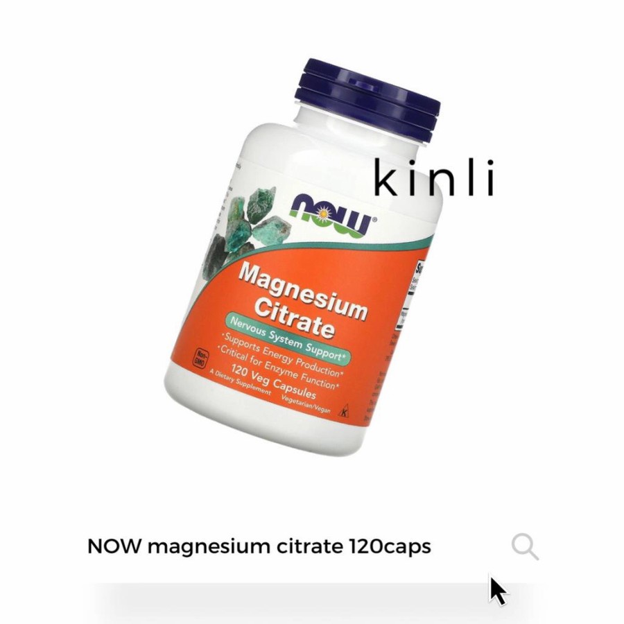 now magnesium citrate 120 capsule nervous system support vegan