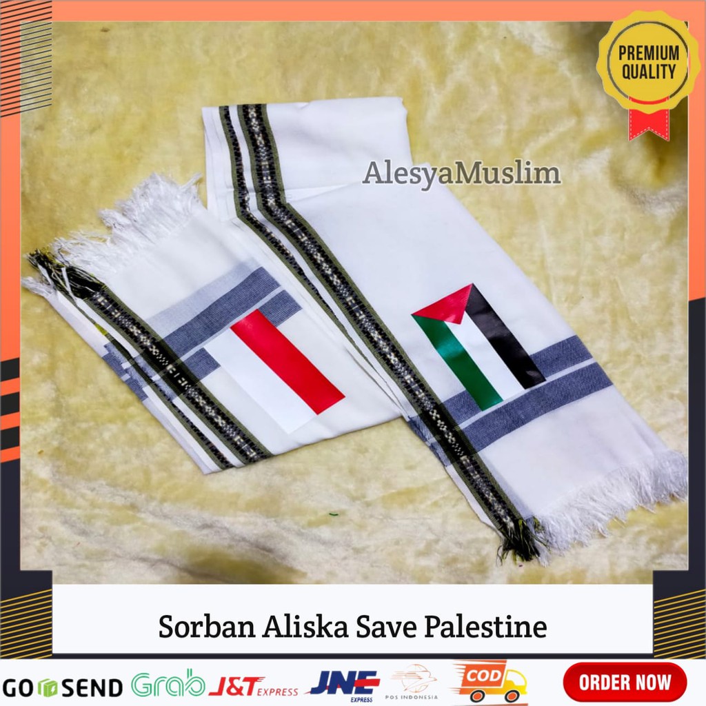 Sorban Putih Premium Save Palestine