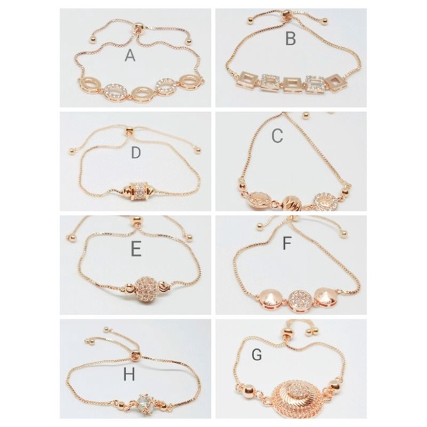 RC90. Gelang tangan tali serut xuping wanita lapis emas dgn mata zircon ukuran flexibel