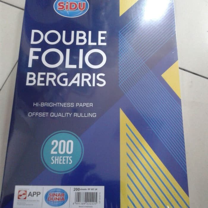 

Kertas Double Folio Bergaris Sidu