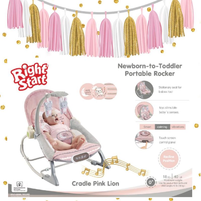 Right Start Bouncer Newborn Toddler Portable Swing 2 in 1 Rocker Kursi Ayun Goyang Bayi