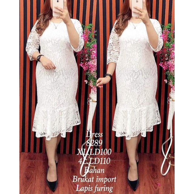 Dress brokat model duyung dress brokat import