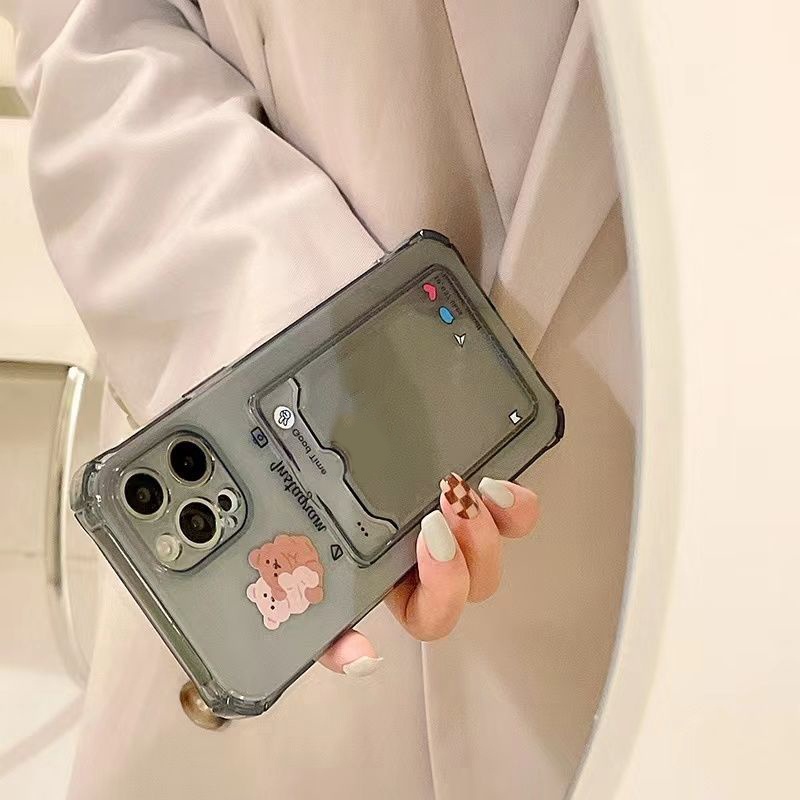 Soft Case Silikon TPU Transparan Motif Beruang Untuk IPhone 13 12 Mini 11 10 Pro XS Max X XR 8 7 6 6S Plus SE 2020