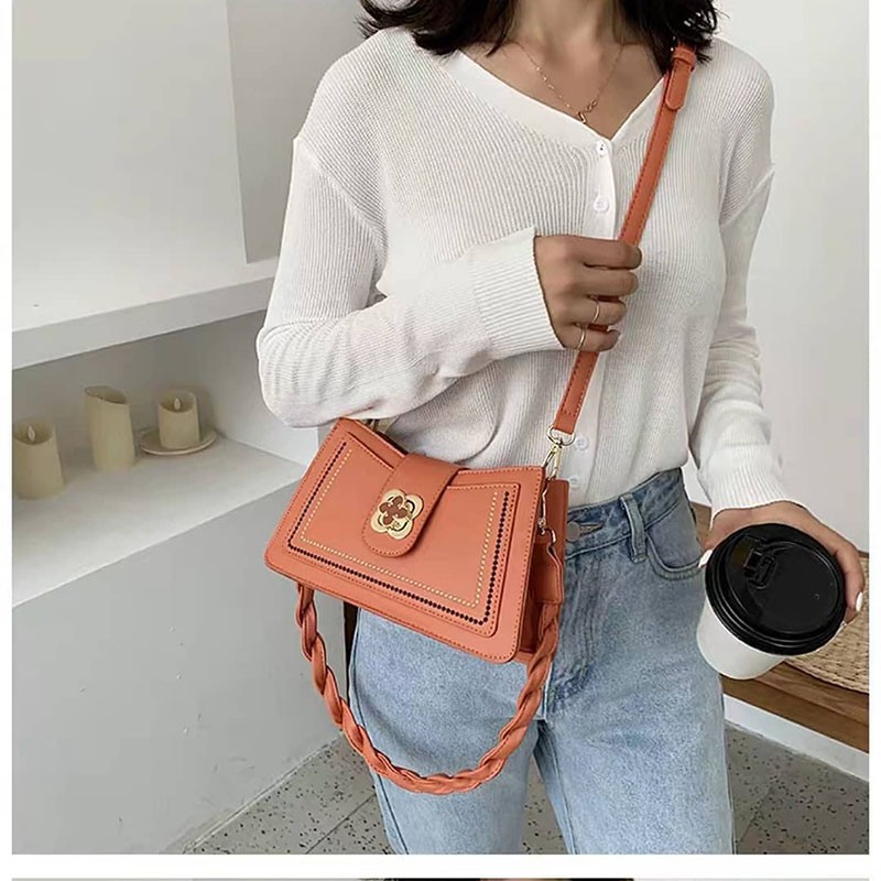 tas import  wanita selempang kulit sintetis kualitas bagus terbaru2021 sling bag cewek prempuan