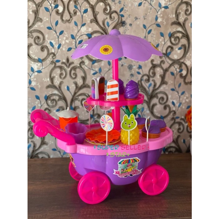 MAINAN ANAK KERETA DORONG JUALAN ICE CREAM/MAINAN ES KRIM/ES KRIM