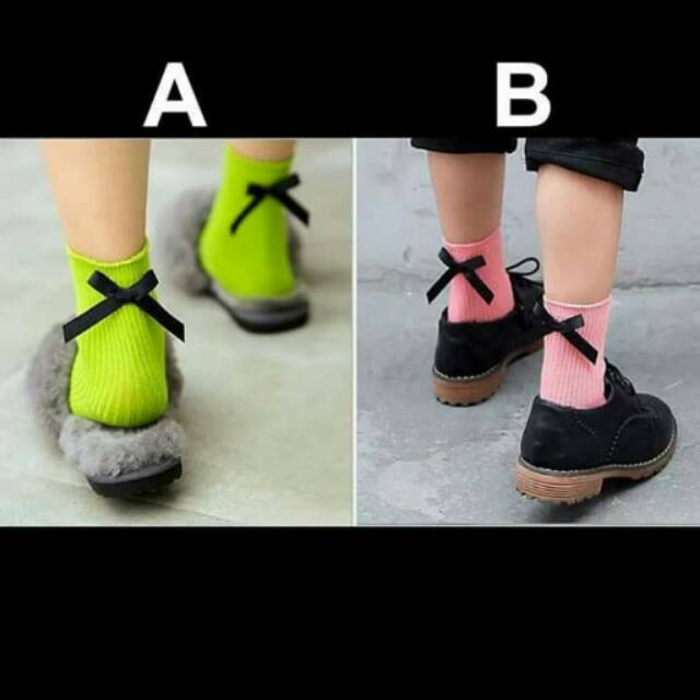 Kaos Kaki Anak Cewek Cute Ribbon Socks (ALL SZ FIT TO : 3-5T)