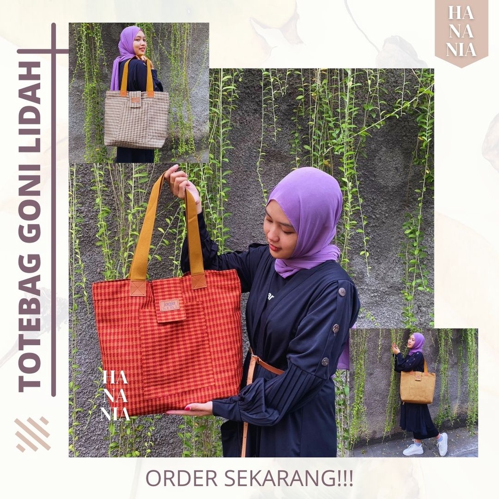 TOTEBAG Lidah Goni Sintetis Tote bag Wanita Tebal Motif LUCU Model Baru