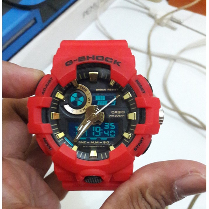 TERMURAH G SHOCK GA 700 GSHOCK GA700 BINTANG FULL MERAH   Merah Murah