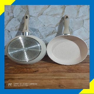 Bolde Pan Fry Pen Granite  Ceramic Beige Panci  Penggorengan 