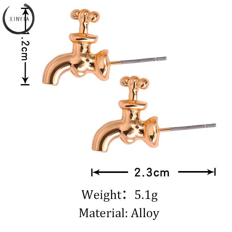 Anting-anting Pejantan 3D Alloy Faucet Shape Ms. Earrings Jewelry