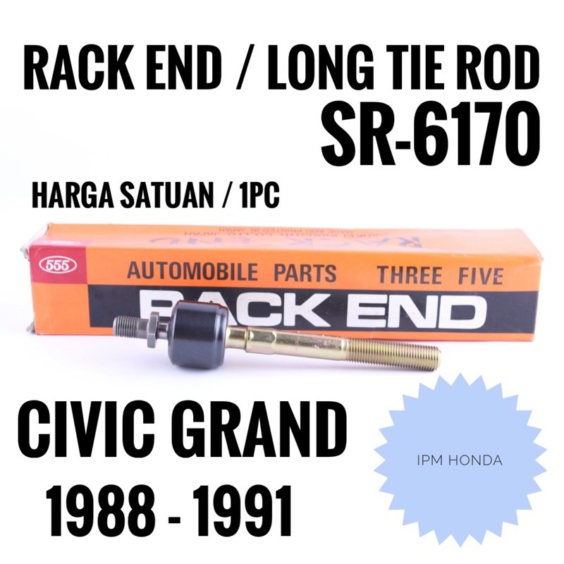 53521 SH3 SR 6170 555 Japan Rack End Long Tie Rod Honda Civic Grand LX Nova Nouva 1988 1989 1990 1991