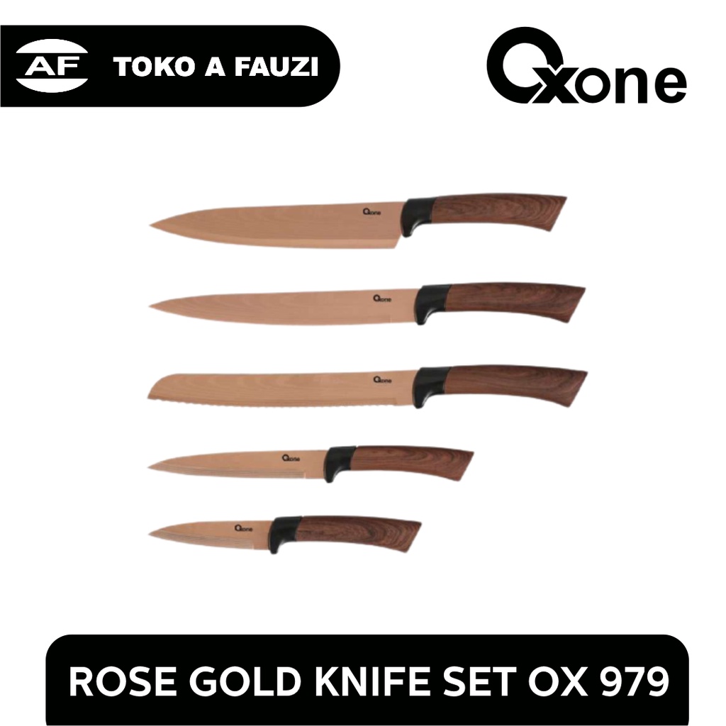 OXONE OX-979 Pisau Rose Gold Knife Set Stainless Limited edition OX-979