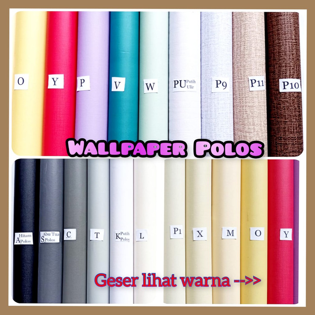  VIP WALLPAPER STICKER DINDING  POLOS PINK COKLAT MERAH 