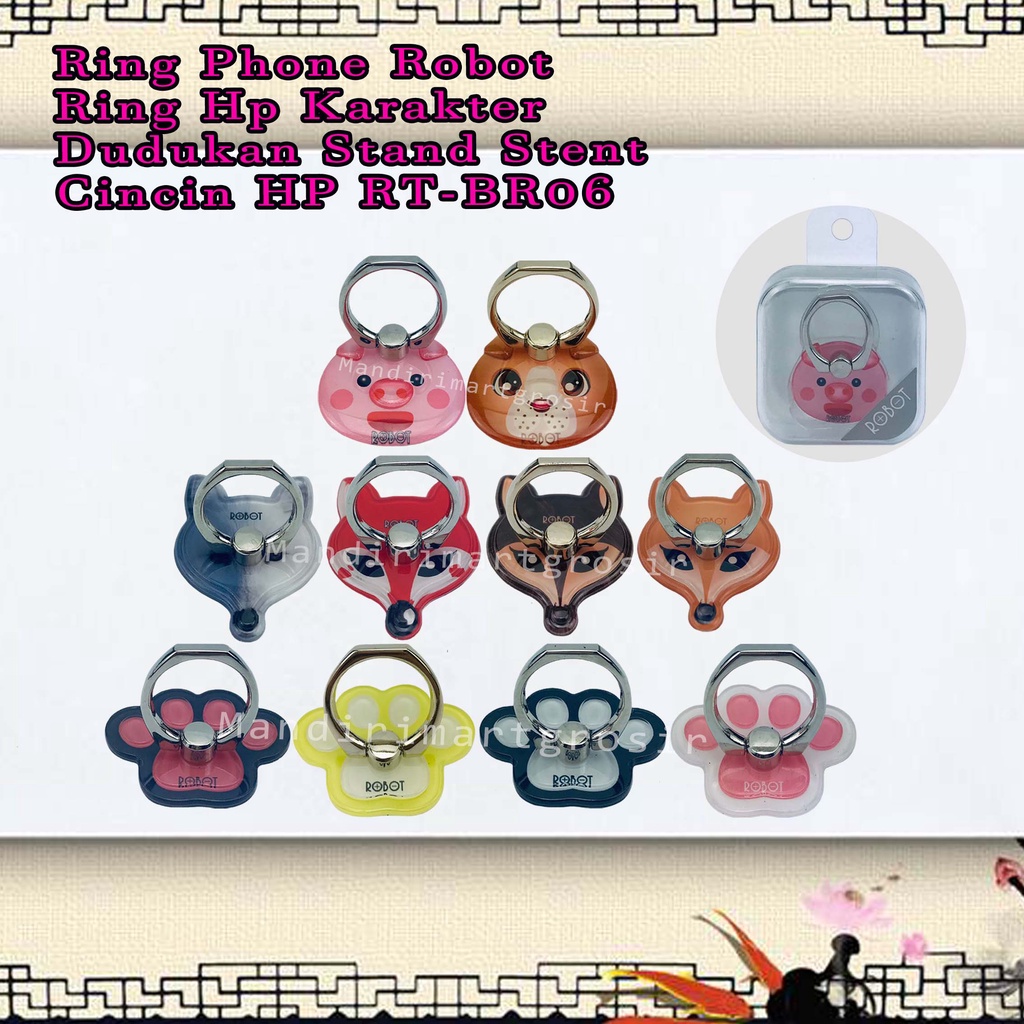 Ring Hp Karakter *Ring Phone Robot * Dudukan Stand Stent Cincin HP * RT-BR06