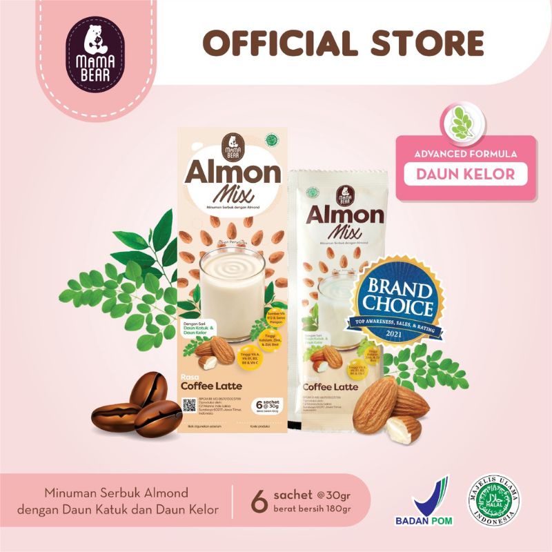 MamaBear Almon Mix Rasa Coffe latte | Pelancar ASI | ASI Booster n