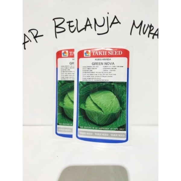 BENIH BIBIT KUBIS GREEN NOVA 20 gr , umur panen 75 hst , bobot buah 2 kg / tanaman . - SEHATI - GIAN
