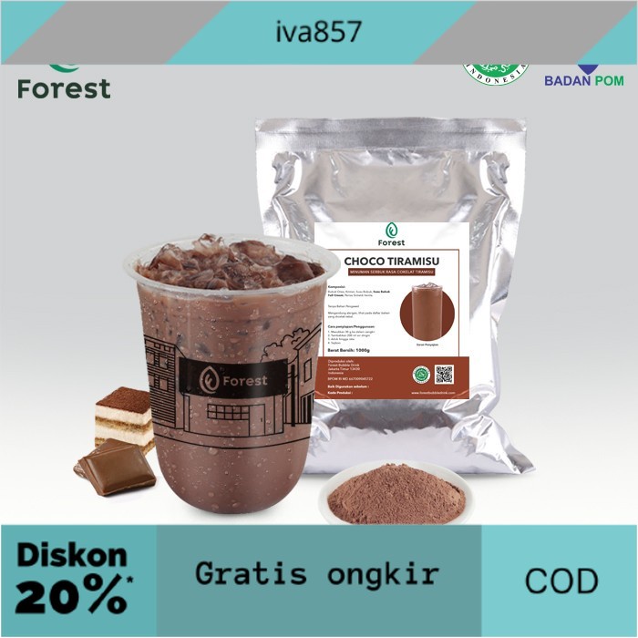 

PROMO Bubuk Minuman CHOCO TIRAMISU Powder - FOREST Bubble Drink - POWDR+BUBLEWRAP GRATIS ONGKIR