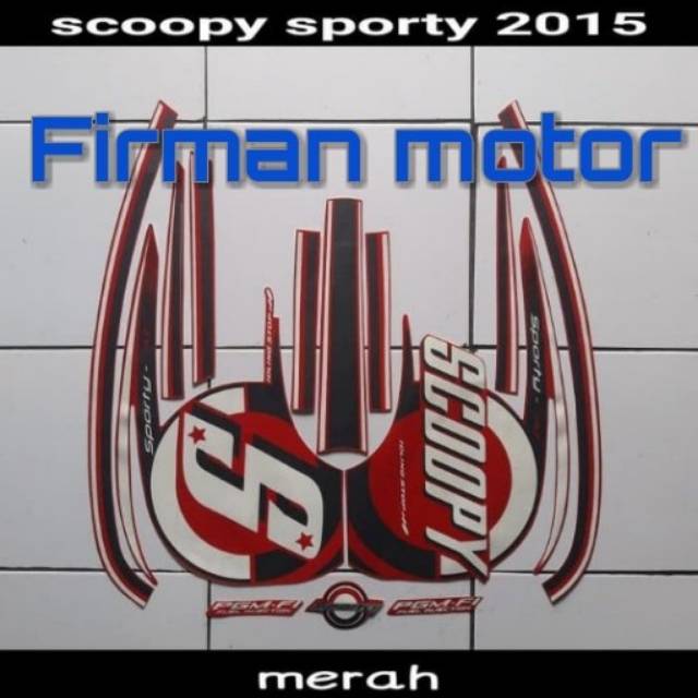 Striping sticker list body scoopy sporty 2015 merah