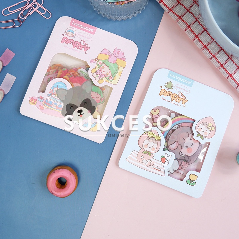 

Party Peach Sweet Flake Stickers / Sticker Lucu Unik Murah