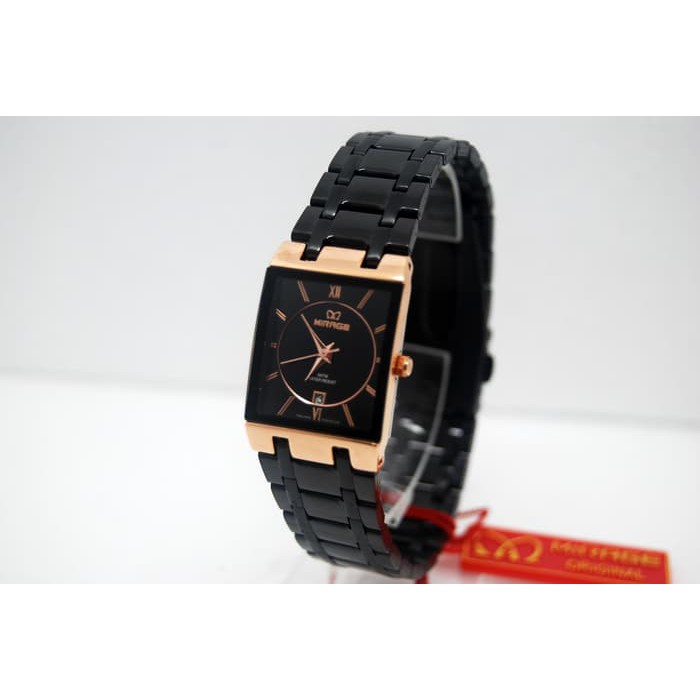 Mirage Jam Tangan wanita 7908L Comb Black/RoseGold