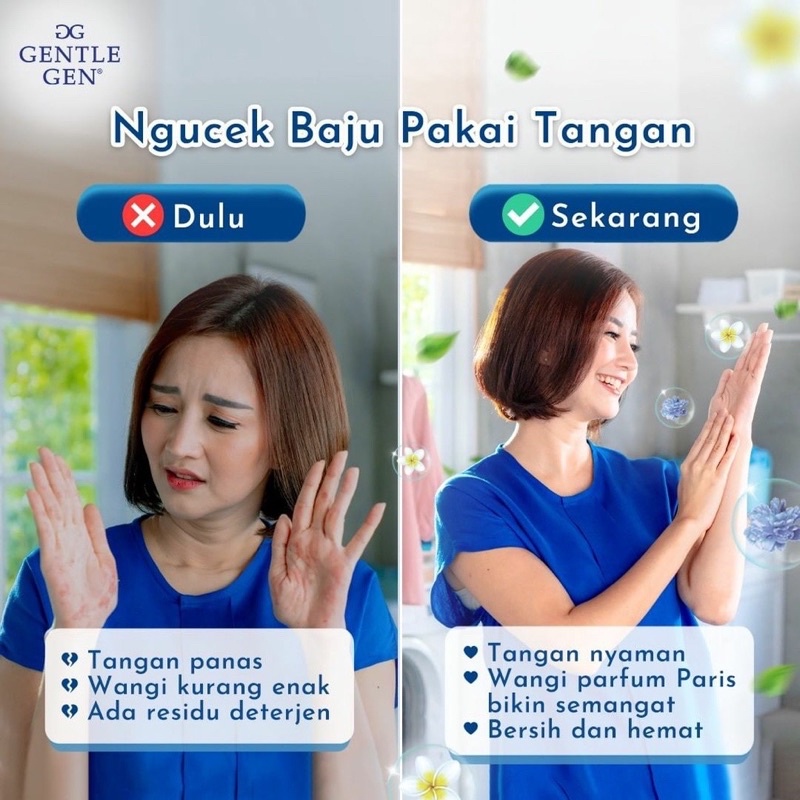 Gentle Gen Liquid 750ml Sabun Pakaian Cair Detergent Pengharum Ruangan Bahan Natural