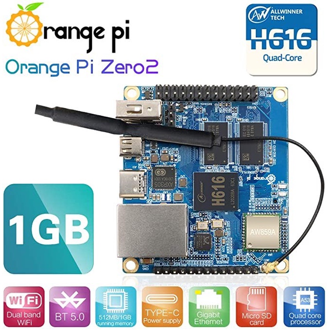 Orange Pi Zero 2 1GB Mini PC Zero2