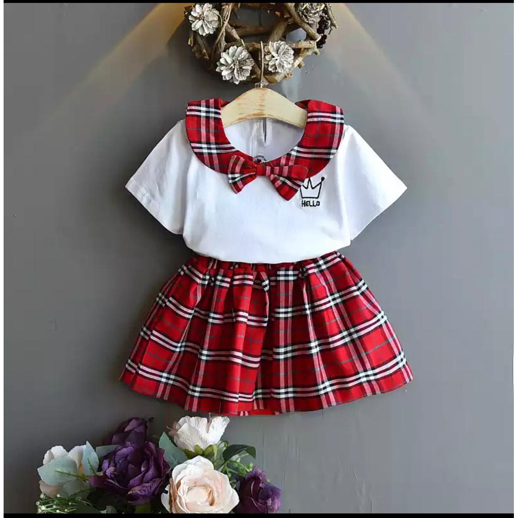 COD/SETELAN ANAK PEREMPUAN/SETELAN ROK ALEA PILIH WARNA 1-5 TAHUN
