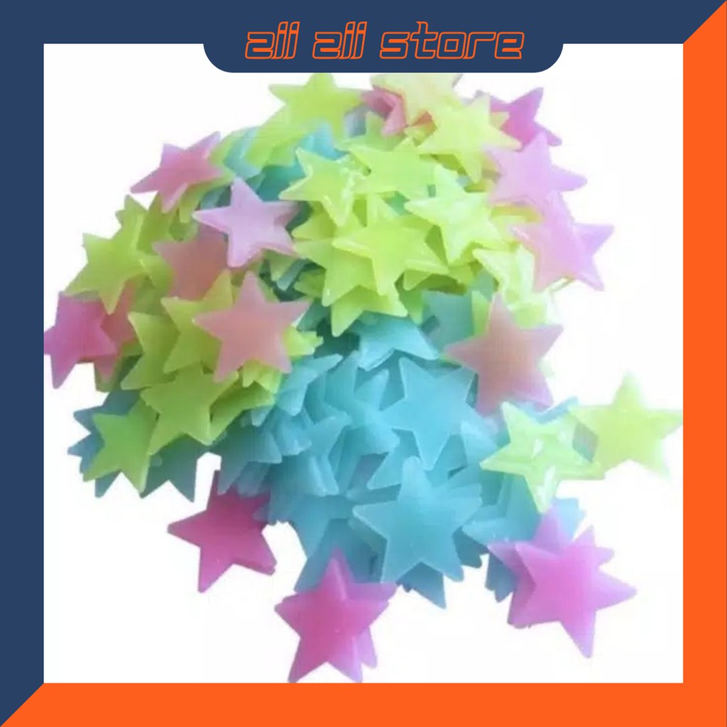 

♥22S♥ Sticker Bintang Glow In The Dark Set Isi 100 Pcs Starwall Sticker