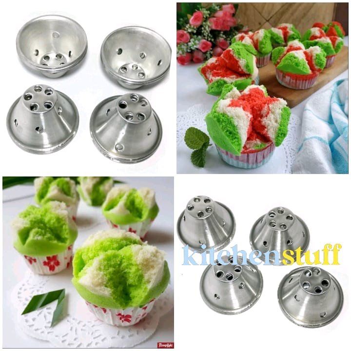 Cetakan bolu kukus mekar Cetakan bolu kukus alumunium Loyang bolu kukus Loyang kue bolu 12pcs