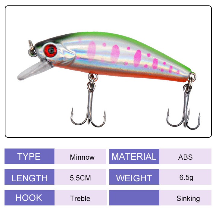 《Flash Sale》Shengyao 1Pcs Sinking Minnow Umpan Pancing 58mm 6.5g Swimbait Fishing Lure Bass Wobbler Ikan Kecil Kail Memancing Kait