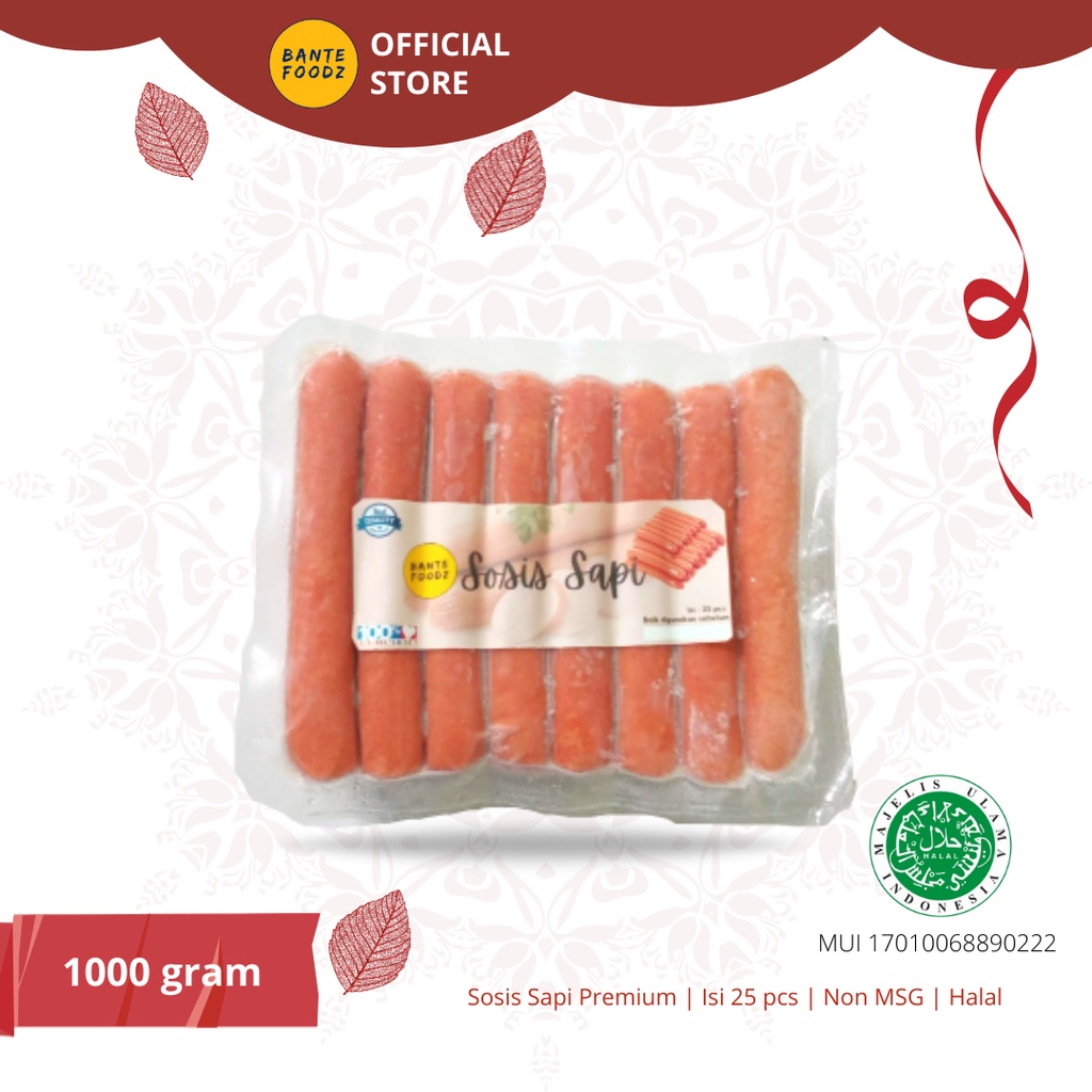 

Sosis Sapi isi 25 pcs Best Seller / Sosis Sapi 1kg Terlaris / Sosis Sapi Best Seller 1000 g