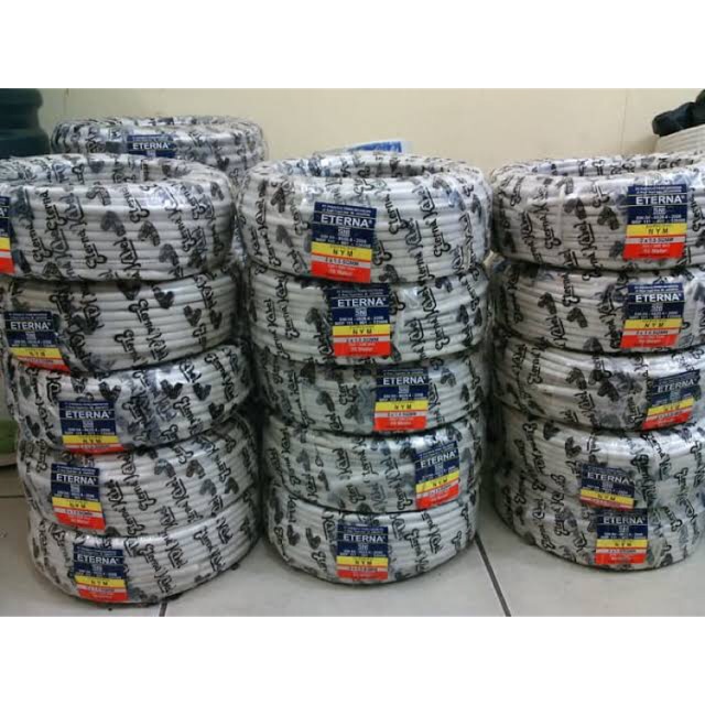 Kabel Eterna NYM 2x1.5 50Meter Kabel Tembaga isi 2 50Meter ROLL SNI SPLN