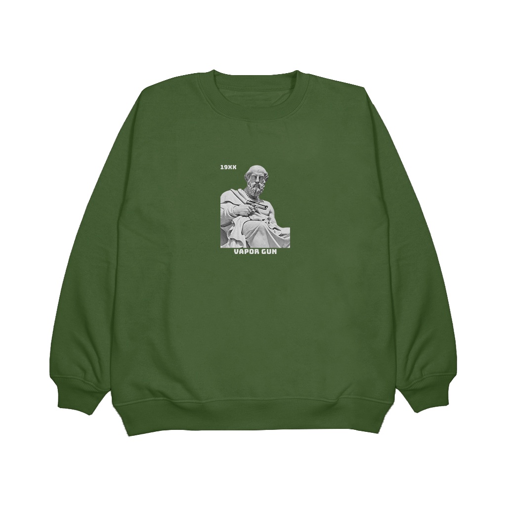Pojokfashion - Sweater Pria / Wanita Crewneck ( Vapor Gun ) Sweatshirt Bahan Fleece Halus &amp; Tebal