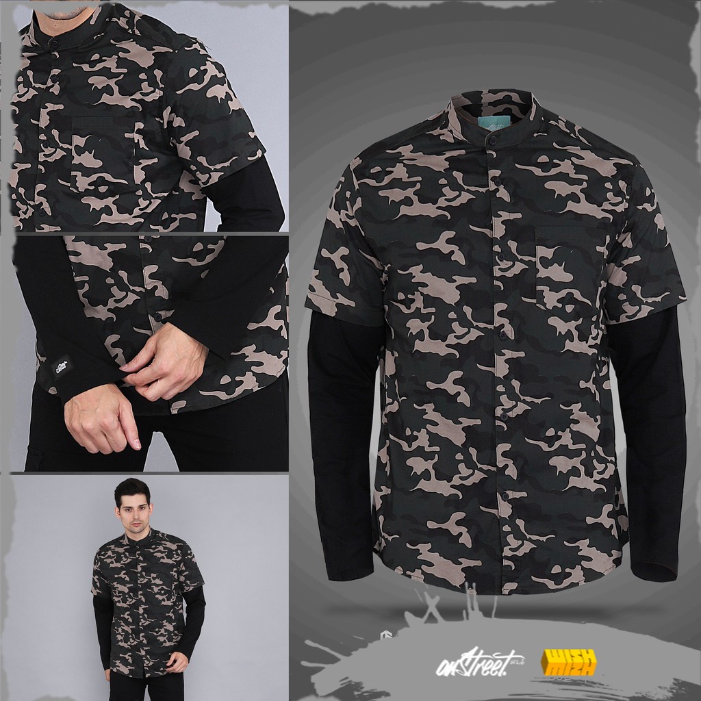 kemeja double layer onstreet camo original 911 - kemeja casual pria - kemeja camo