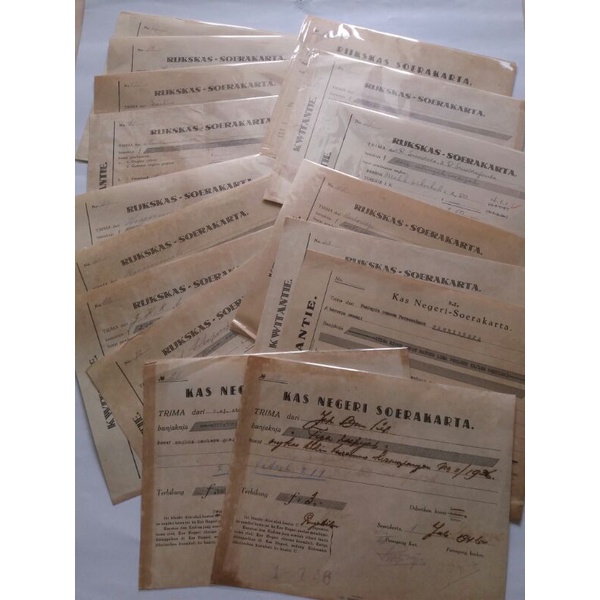 Koleksi Dokumen Kuno Rijkskas Soerakarta Tahun 1946