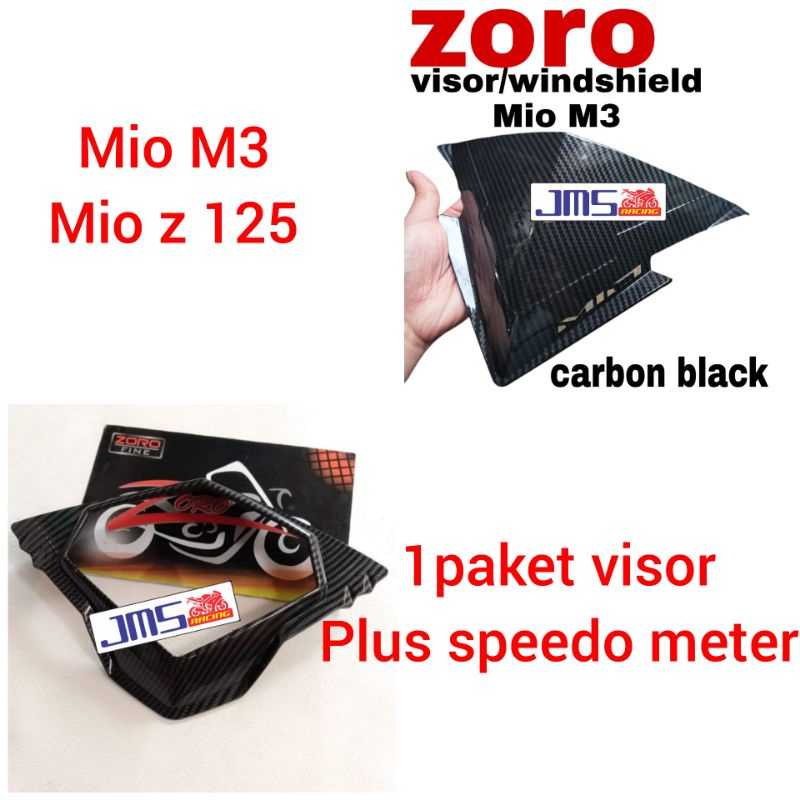 visor plus cover tutup speedo meter carbon hitam Mio M3 Mio z 125 paket zoro