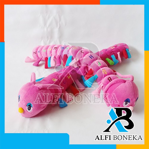 Terlaris Boneka Dasbord Mobil Ulil L Ulat Bulu Velboa 80cm  Bordir ABJAD