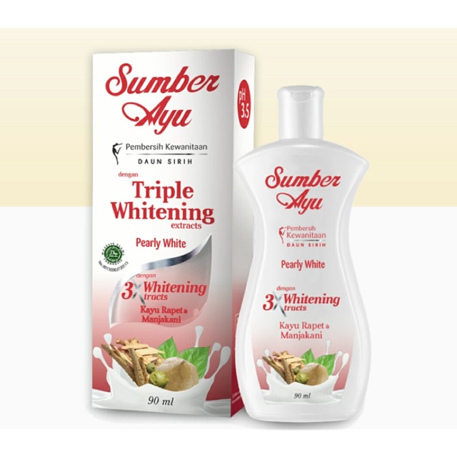 Sumber Ayu Pembersih Kewanitaan Daun Sirih 50ml / 90ml - PH 3,5 - Clear White / Pearly White Triple Whitening Extracts / Manjakani Keset Kayu Rapet 50 / 90 ml