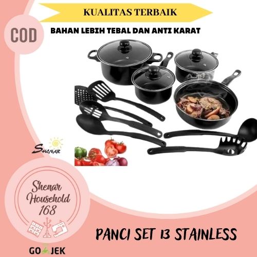 SHENAR PANCI SET SPATULA ANTI LENGKET TEFLON ALL IN ONE PANCI SERBAGUNA 13 SET PANCI JAMAN NOW