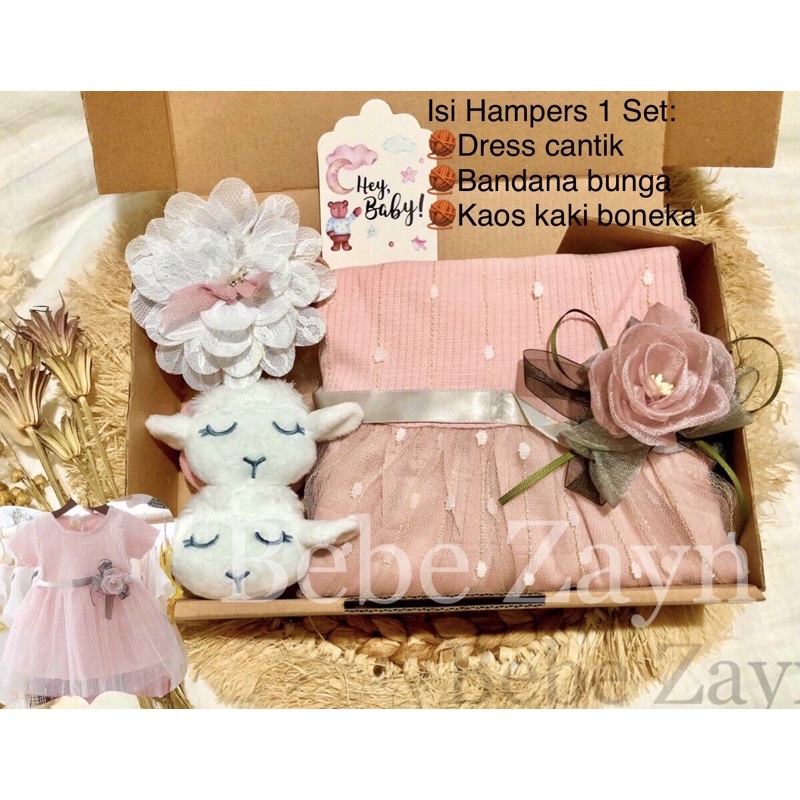 {Size 1-3 years} BEBE ZAYN~ Hampers baby/ hampers bayi/ baby gift / baby Birthday-Flowery Sheep Pink