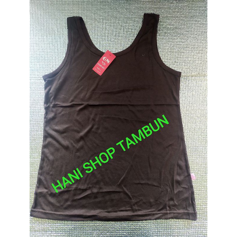 Singlet cewek / wanita Tank Top Golden Nick tali besar-Coklat Susu