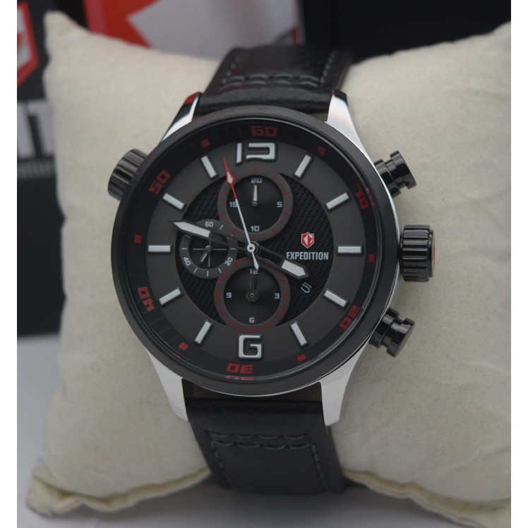 Expedition E 6768 Silver Balck, Jam Tangan Pria, Original