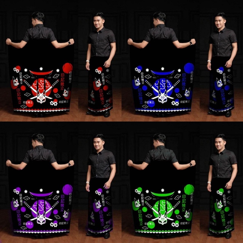 Sarung Batik Motif Cat Akatsuki Sakura Japanese | Sarung Gus Azmi | Sarung Milenial anak muda