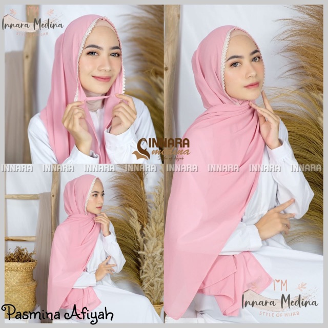 INNARA | Pasmina AFIYAH ceruty karet renda