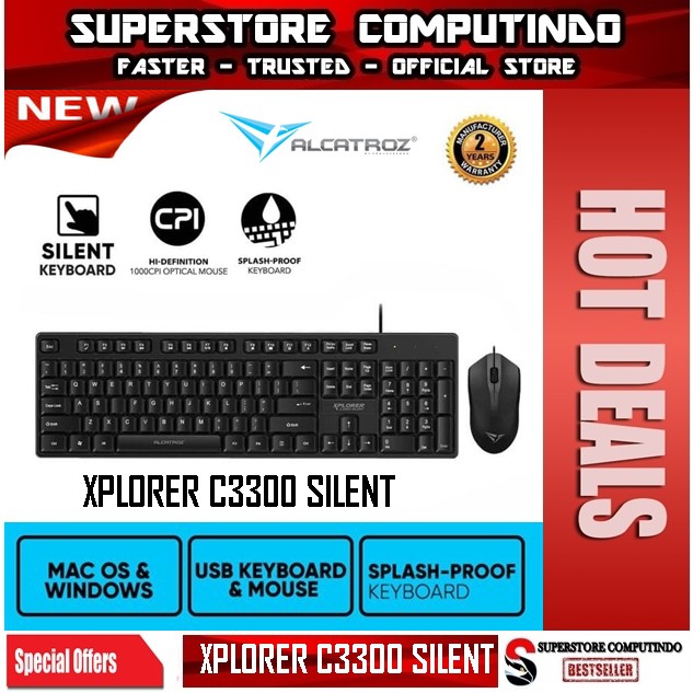 Alcatroz Xplorer C3300 Silent Keyboard &amp; Mouse Combo