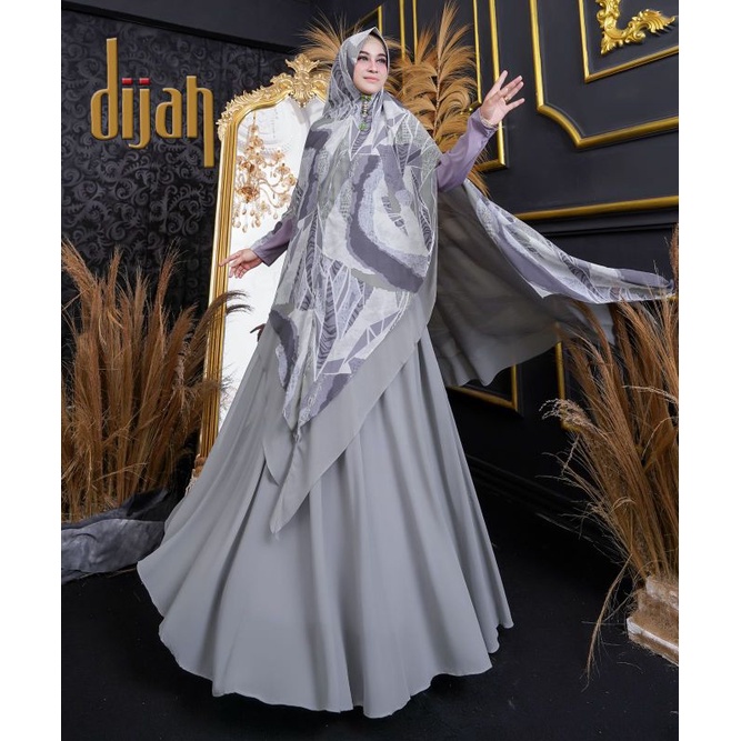 NURJANI SYAR'I SET ORIGINAL BY DIJAH(BISA PAKAI M-XL KR ADAKARET BELAKANG/MODEL TERBARU)GAMIS MEWAH